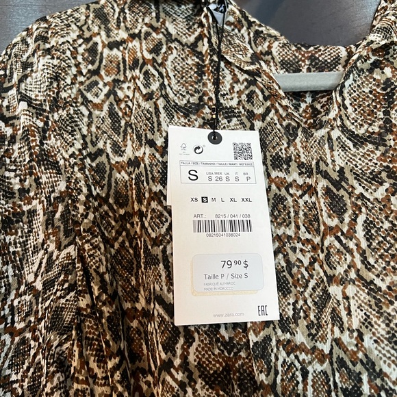 Zara Animal Snake Print Belted Mini Dress - Picture 8 of 9